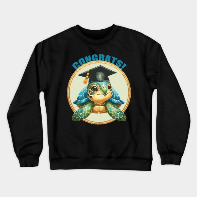 Congrats Graduation Turtle Crewneck Sweatshirt by Heartsake